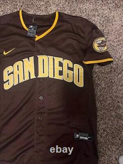 JACKSON MERRILL signed Autographed PADRES custom jersey Size Medium Rookie Star