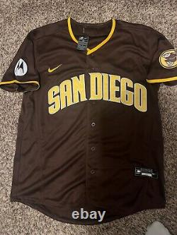 JACKSON MERRILL signed Autographed PADRES custom jersey Size Medium Rookie Star