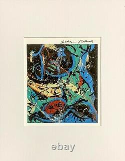 JACKSON POLLOCK Hand Signed Vintage Multi-Colored Print 11x14 Mat FRAME READY