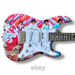 Jackson 5 Signed Guitar Custom Graphics JSA COA Jermaine Jackie Tito Marlon