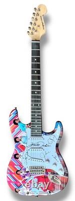 Jackson 5 Signed Guitar Custom Graphics JSA COA Jermaine Jackie Tito Marlon