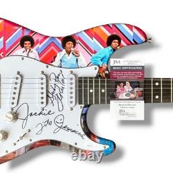 Jackson 5 Signed Guitar Custom Graphics JSA COA Tito Jackie Jermaine Marlon