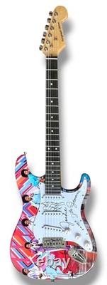 Jackson 5 Signed Guitar Custom Graphics JSA COA Tito Jackie Jermaine Marlon