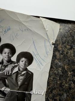 Jackson 5 Signed Photo PSA Certified Autograph Early Michael Jackson Auto Crease