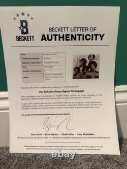 Jackson 5 signed x4 Beckett 8x10 Marlon Tito Jermaine Jackie No Michael Jackson