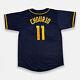 Jackson Chourio Brewers Autographed Full Name Pro Style Navy Jersey JSA COA