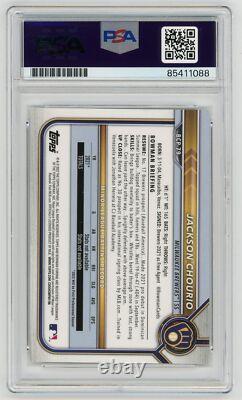 Jackson Chourio Brewers Signed Autographed 2022 1st Bowman #BP-79 PSA/DNA GEM 10