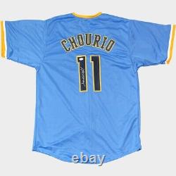 Jackson Chourio Signed Autographed Brewers Light Blue Pro Style Jersey JSA COA