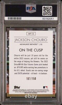 Jackson Chourio Signed Autographed Card 2023 Bowman Atomic /150 PSA AUTO 10