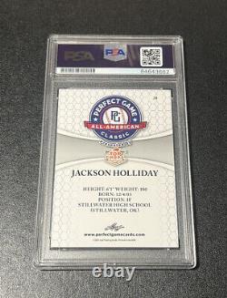 Jackson Holliday Signed 2021 Perfect Game Rookie Card #28 Psa GEM MINT 10 AUTO