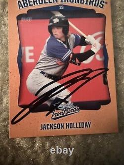 Jackson Holliday Signed 2022 Aberdeen Ironbirds card Baltimore Orioles Auto