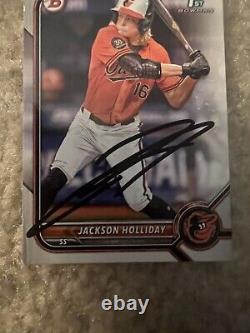 Jackson Holliday Signed 2022 Bowman Draft Card Baltimore Orioles BD-168 MLB #1