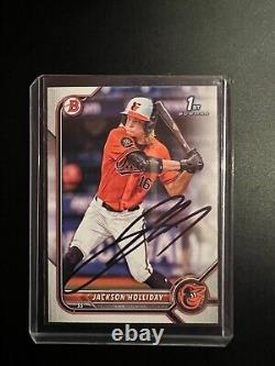 Jackson Holliday Signed Autographed 2022 1st Bowman Card Baltimore Orioles