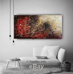 Jackson Pollock Abstract Wall Art Modern Painting Red Brown Home Decor Artwork