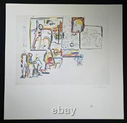 Jackson Pollock, Beautiful Hand Signed Lithograph (people and animals), with COA