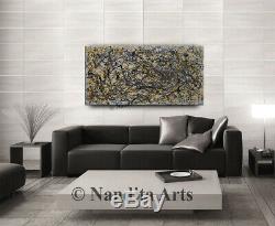 Jackson Pollock Gray Painting Canvas abstract Wall Hanging art Original artwork