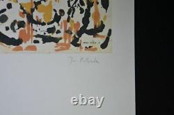 Jackson Pollock, Hand Signed Lithograph (black smudges with orange and yellow)