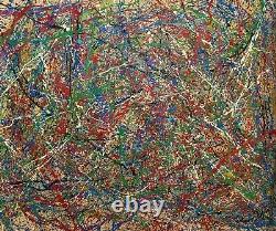 Jackson Pollock House Painting On Canvas. Dedicated And Signed