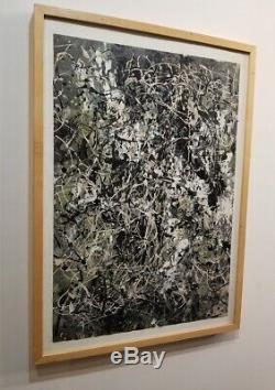 Jackson Pollock painting on paper FRAMED