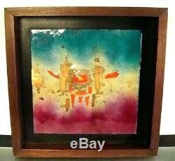 Jackson Woolley Modernist Enamel on Copper Plaque Mid Century Signed