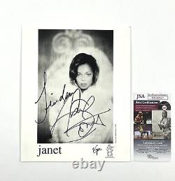 Janet Jackson Rare Hand Signed Autographed Promo Press Photo JSA COA To Lindsey