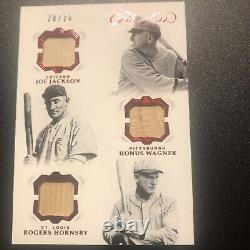 Joe Jackson Honus Wagner Rogers Hornsby Flawless Exquisite BatPatches20/20AKA1/1