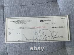 Joseph Jackson-signed cheque/check, dated April 8 1985, Michael Jackson's father