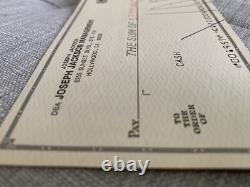 Joseph Jackson-signed cheque/check, dated April 8 1985, Michael Jackson's father