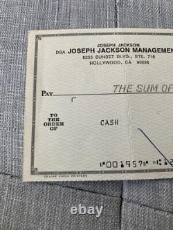 Joseph Jackson-signed cheque/check, dated April 8 1985, Michael Jackson's father