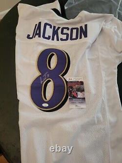 Jsa Signed autographed white away Lamar Jackson jersey