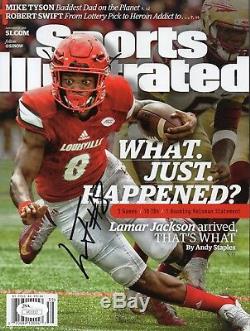 LAMAR JACKSON #8 SIGNED LOUISVILLE CARDINALS FOOTBALL SPORTS ILLUSTRATED withJSA