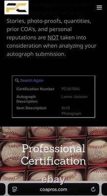 LAMAR JACKSON BALTIMORE RAVENS QB Signed Autographed 8x10 photo withCOA