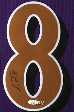 LAMAR JACKSON FRAMED Autographed/Signed Baltimore Ravens Jersey 35X43 JSA COA