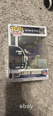 LAMAR JACKSON Hand Signed Autographed Vinyl Funko Pop 242 Baltimore Ravens COA