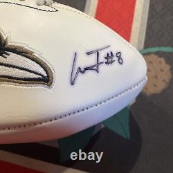 LAMAR JACKSON Signed Autographed Baltimore Ravens logo Football FullSize