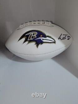 LAMAR JACKSON Signed Autographed Baltimore Ravens logo Football JSA COA FullSize