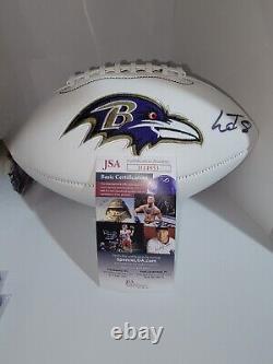 LAMAR JACKSON Signed Autographed Baltimore Ravens logo Football JSA COA FullSize