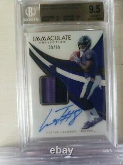 Lamar Jackson 2018 Immaculate Collection Rc Auto 2 Color Patch Sp /99 Bgs 9.5 10