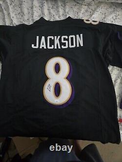 Lamar Jackson #8 Authentic Signed Autograph Baltimore Ravens Black Jersey withCOA