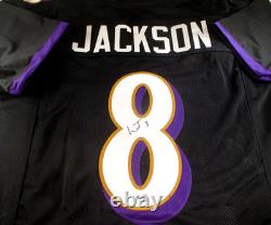 Lamar Jackson / Autographed Baltimore Ravens Black Custom Football Jersey / COA