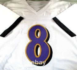 Lamar Jackson / Autographed Baltimore Ravens White Custom Football Jersey / COA