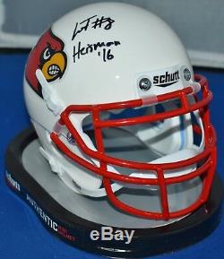 Lamar Jackson Autographed Louisville Cardinals Schutt Mini Helmet Heisman 16 Jsa