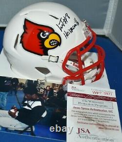 Lamar Jackson Autographed Louisville Cardinals Speed Mini Helmet Heisman 16 Jsa