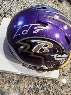Lamar Jackson Autographed Signed Baltimore Ravens Flash Mini Helmet Fanatics coa