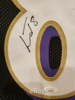 Lamar Jackson Autographed Signed Custom Baltimore Ravens Jersey Framed Suede JSA