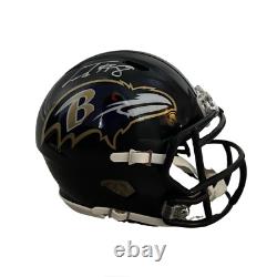 Lamar Jackson Baltimore Ravens Autographed Mini Speed Helmet JSA COA