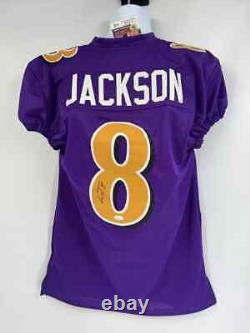 Lamar Jackson Baltimore Ravens Autographed Signed Jersey GAME CUT JSA PURPLE