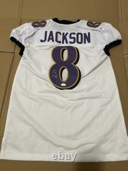 Lamar Jackson Baltimore Ravens Autographed Signed Jersey Game Cut Style JSA COA