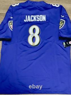 Lamar Jackson Baltimore Ravens Autographed Signed Jersey NFL Purple withCOA + Holo