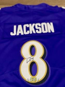 Lamar Jackson Baltimore Ravens Autographed Signed Jersey NFL Purple withCOA + Holo